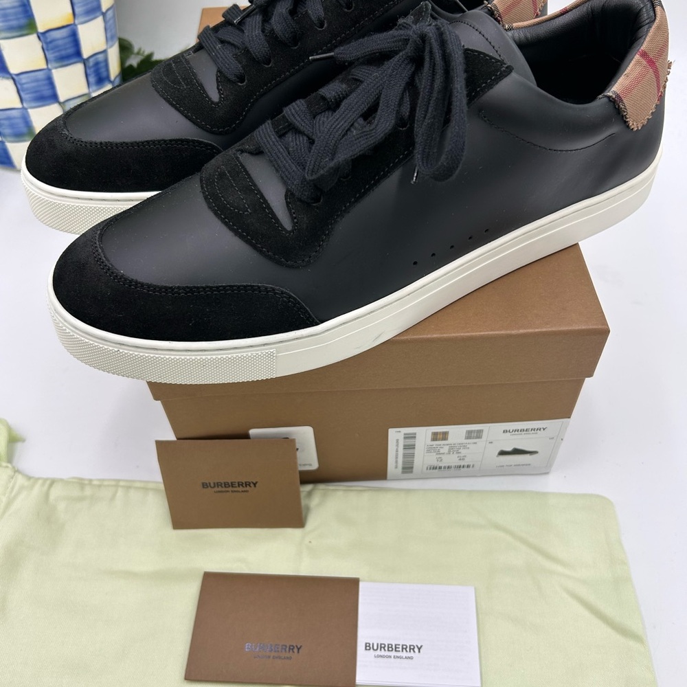 Men's Burberry robin classic check low top sneakers size 46 made in Italy - Picture 8 of 9